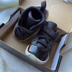 Jordan 11 Retro Black Baby Kids Rubber Shoes size 6c